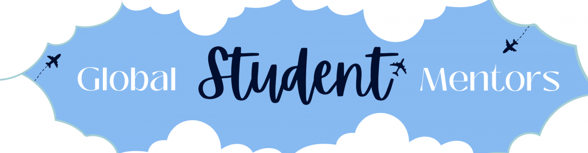 "Global Student Mentors logo with airplanes flying through clouds, representing international connection and peer support for study abroad students."