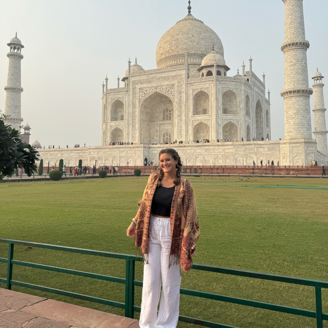 Photo of UConn student Kate studying abroad on the Semester at Sea Program in Agra, India.